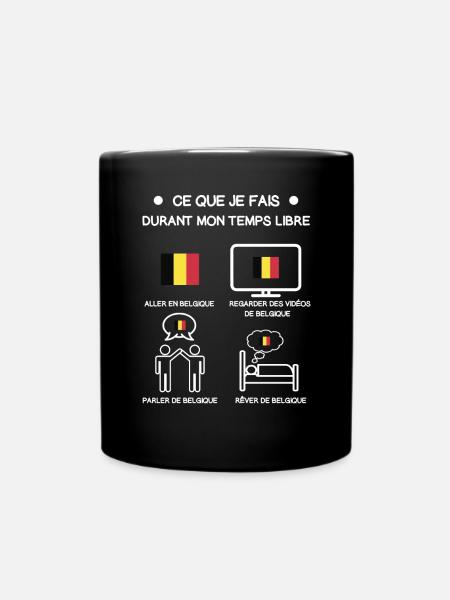 cadeau belgique temps libre voyage - Mug uni - noir