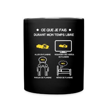 Geschenk Flandern Gratis Zeitreise - Tasse einfarbig - Schwarz - Vorne