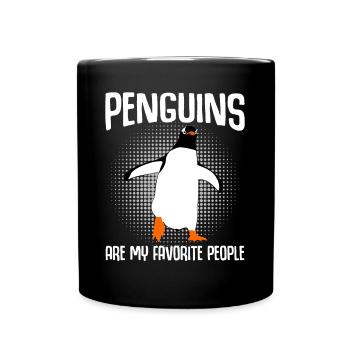 Penguins Penguin - Tasse einfarbig - Schwarz - Vorne