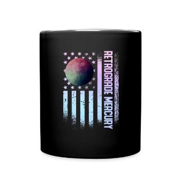 Retrograde planets Mercury retrograde - Full Colour Mug - black - Front