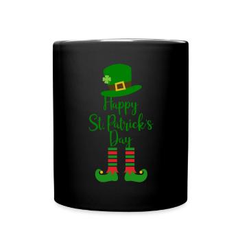 Accessoires de la Saint-Patrick Irlande Shamrock décoration - Mug uni - noir - Devant