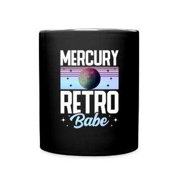 Retrograde planets Mercury retrograde - Full Colour Mug - black - Front