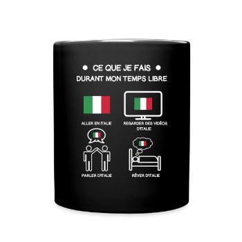 cadeau italie drapeau temps libre voyage - Mug uni - noir - Devant
