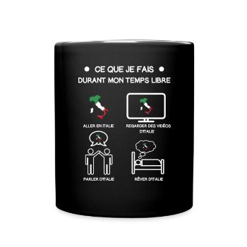 Geschenk Italien Gratis Zeitreise - Tasse einfarbig - Schwarz - Vorne