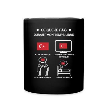 Turkey Free Time Travel Gift - Full Colour Mug - black - Front