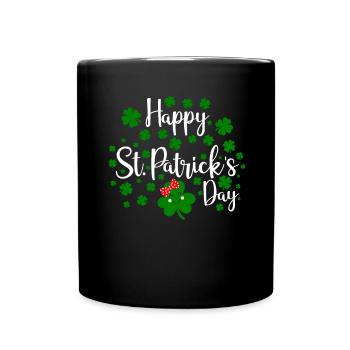 Accessoires de la Saint-Patrick Irlande Shamrock décoration - Mug uni - noir - Devant