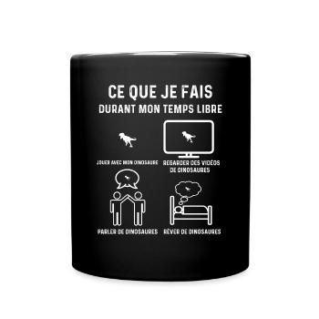 dinosaure temps libre cadeau - Mug uni - noir - Devant