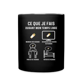 kebab temps libre cadeau - Mug uni - noir - Devant