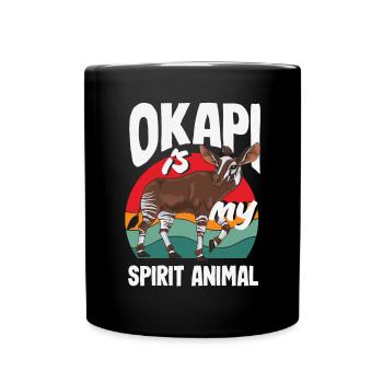 Funny zookeeper okapi lover - Full Colour Mug - black - Front