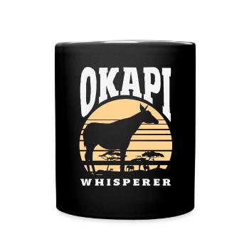 Funny zookeeper okapi lover - Full Colour Mug - black - Front