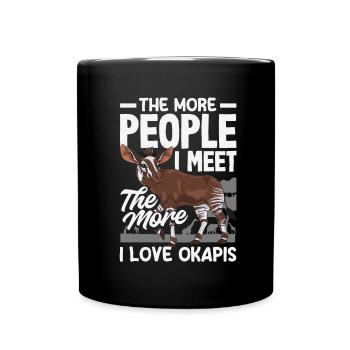 Lustiger Tierpfleger Okapi-liebhaber - Tasse einfarbig - Schwarz - Vorne