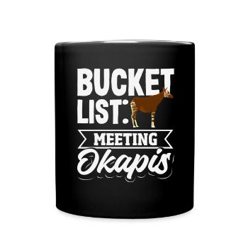 Funny zookeeper okapi lover - Full Colour Mug - black - Front