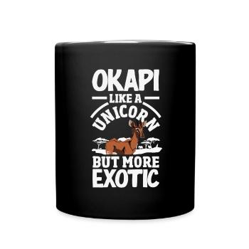 Lustiger Tierpfleger Okapi-liebhaber - Tasse einfarbig - Schwarz - Vorne