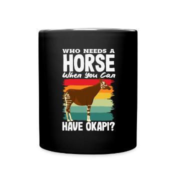 Drôle de gardien de zoo amoureux de l’okapi - Mug uni - noir - Devant
