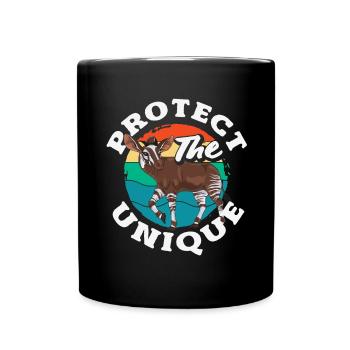 Funny zookeeper okapi lover - Full Colour Mug - black - Front