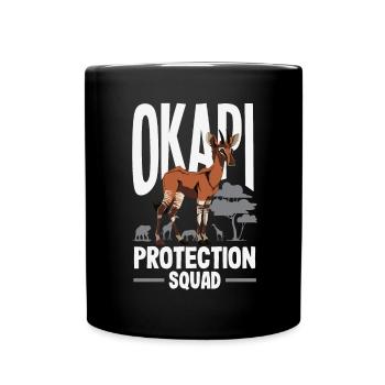 Funny zookeeper okapi lover - Full Colour Mug - black - Front