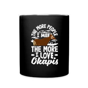 Funny zookeeper okapi lover - Full Colour Mug - black - Front