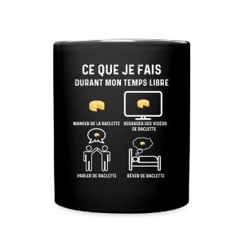 Raclette Freizeitgeschenk - Tasse einfarbig - Schwarz - Vorne
