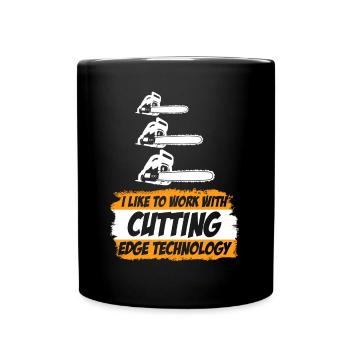 Chainsaw Chain Saw Lumberjack - Full Colour Mug - black - Front