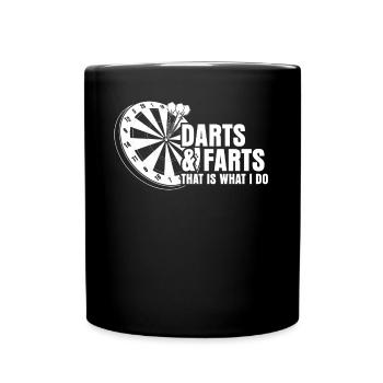 Fléchettes et pets Jeu de fléchettes Joueur de fléchettes - Mug uni - noir - Devant