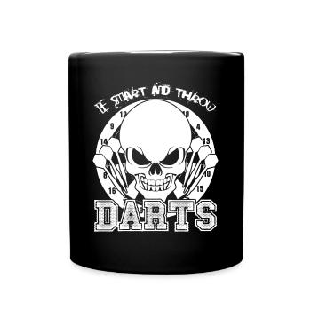 Darts Funny Dartboard Dart Player - Tasse einfarbig - Schwarz - Vorne