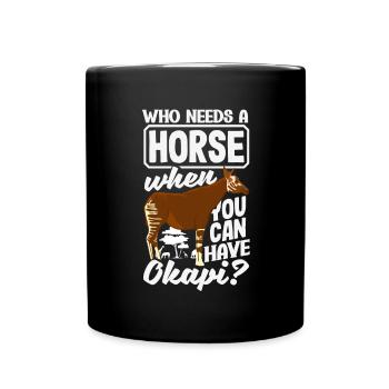 Lustiger Tierpfleger Okapi-liebhaber - Tasse einfarbig - Schwarz - Vorne