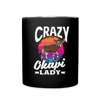 Funny zookeeper okapi lover - Full Colour Mug - black - Front
