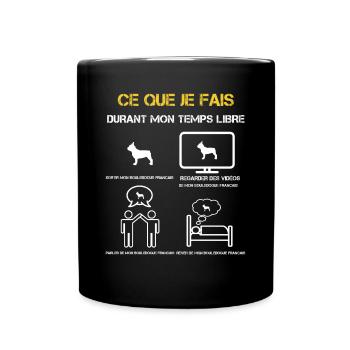 Freizeitgeschenke Bulldogge-Französisch - Tasse einfarbig - Schwarz - Vorne