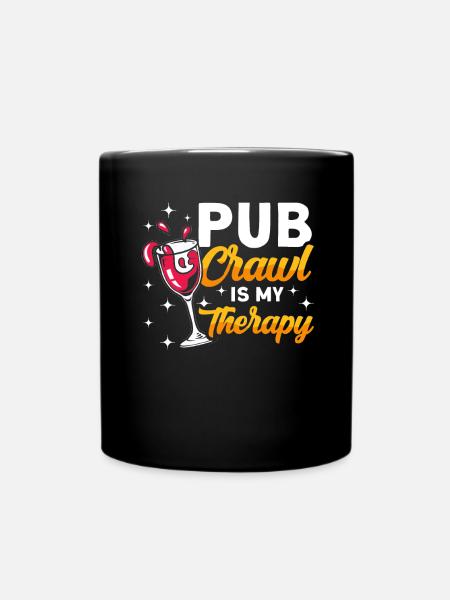 Crawled Pub Crawl Alcohol Drinking - Tasse einfarbig - Schwarz