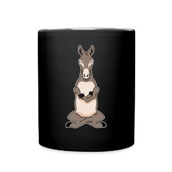 Meditationg Donkey Méditation Ânes - Mug uni - noir - Devant