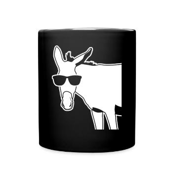 Donkey with Sunglasses Donkeys - Tasse einfarbig - Schwarz - Vorne
