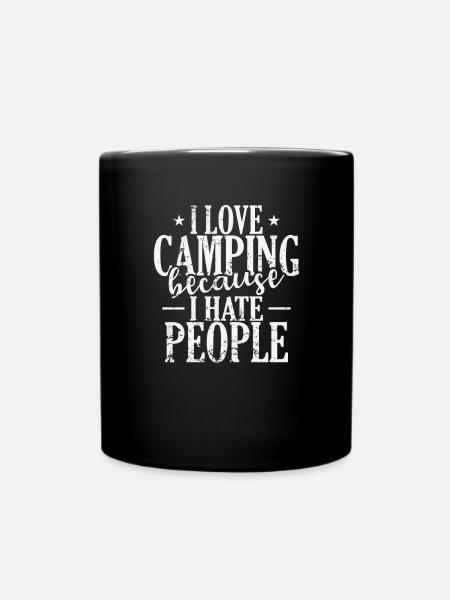J’aime le camping parce que je déteste les vacances - Mug uni - noir