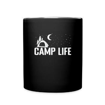 Vie en camp Vacances Montagne et randonnée - Mug uni - noir - Devant