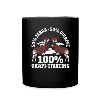 Funny zookeeper okapi lover - Full Colour Mug - black - Front