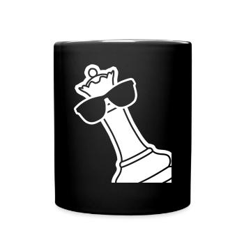 Chess Queen with Sunglasses - Full Colour Mug - black - Front