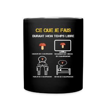 Freizeitgeschenke Pilze - Tasse einfarbig - Schwarz - Vorne