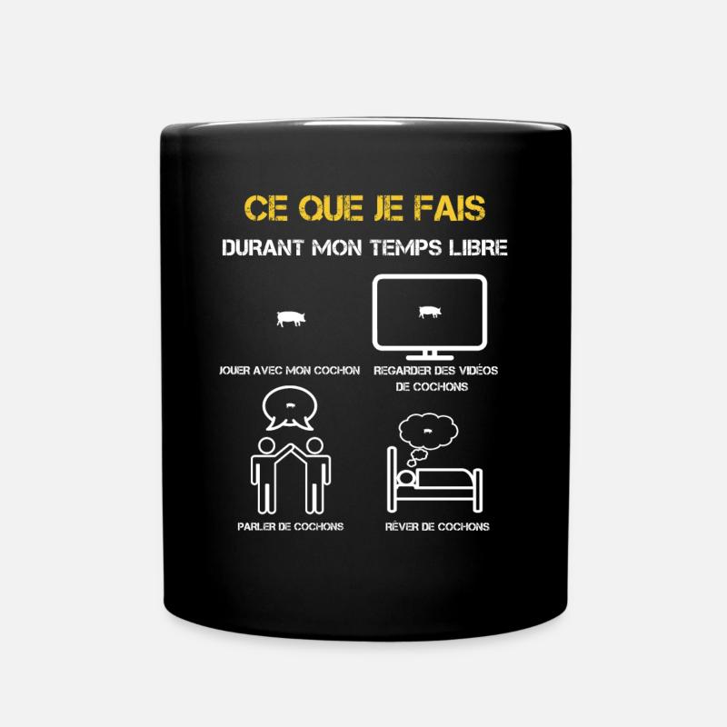 Free Time Pig Gifts - Full Colour Mug - black