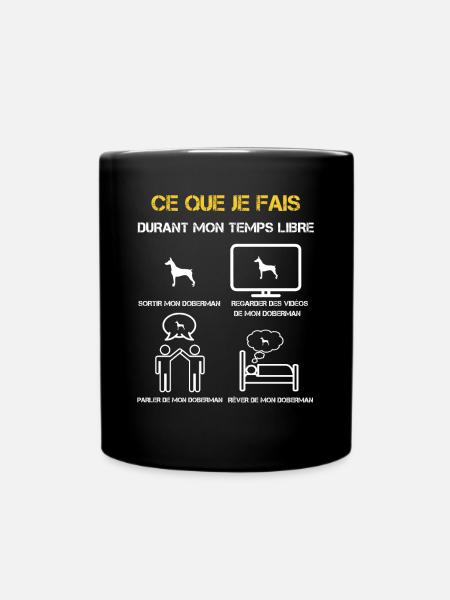 Dobermann Freizeitgeschenke - Tasse einfarbig - Schwarz