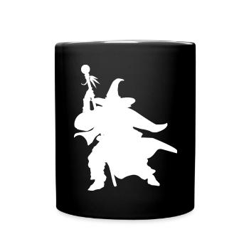 Fantasy Rollenspiel - Magier Silhouetten Design - Tasse einfarbig - Schwarz - Vorne