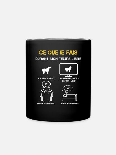 Husky Freizeit Geschenke - Tasse einfarbig - Schwarz