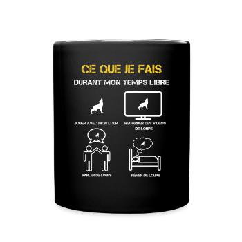 Wolf Freizeit Geschenke - Tasse einfarbig - Schwarz - Vorne