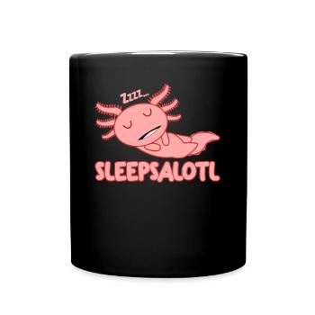 Axolotl endormi Axolotls de sommeil - Mug uni - noir - Devant