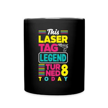 Lasertag-geburtstagsfeier – Lasertag 8 - Tasse einfarbig - Schwarz - Vorne