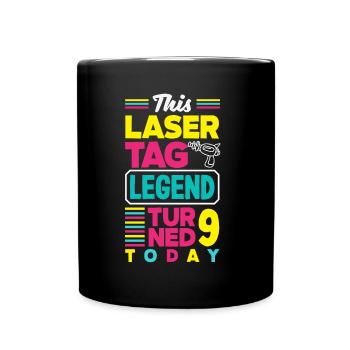 Lasertag-geburtstagsfeier – Lasertag 9 - Tasse einfarbig - Schwarz - Vorne
