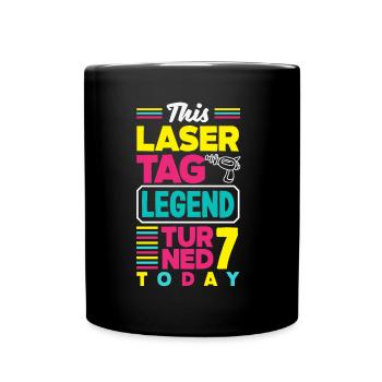 Lasertag-geburtstagsfeier – Lasertag 7 - Tasse einfarbig - Schwarz - Vorne