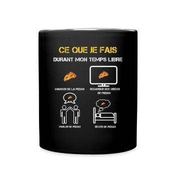 cadeaux temps libre pizza - Mug uni - noir - Devant