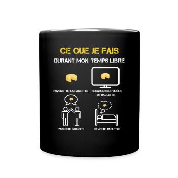Raclette Freizeitgeschenke - Tasse einfarbig - Schwarz - Vorne