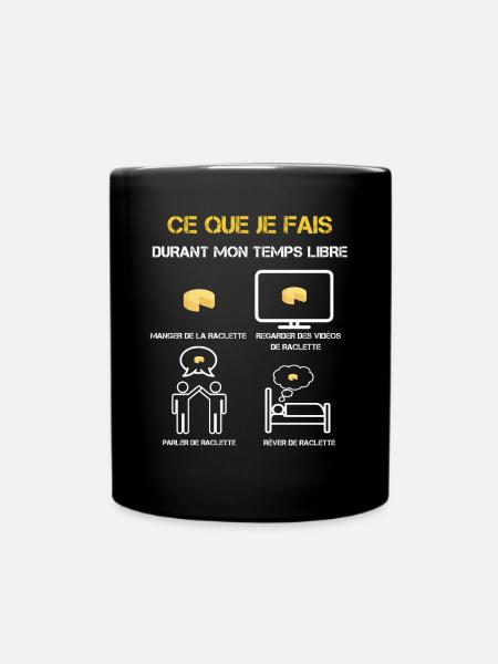 Raclette Freizeitgeschenke - Tasse einfarbig - Schwarz