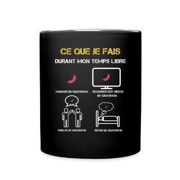 cadeaux temps libre saucisson - Mug uni - noir - Devant