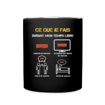 Lachs Freizeit Geschenke - Tasse einfarbig - Schwarz - Vorne
